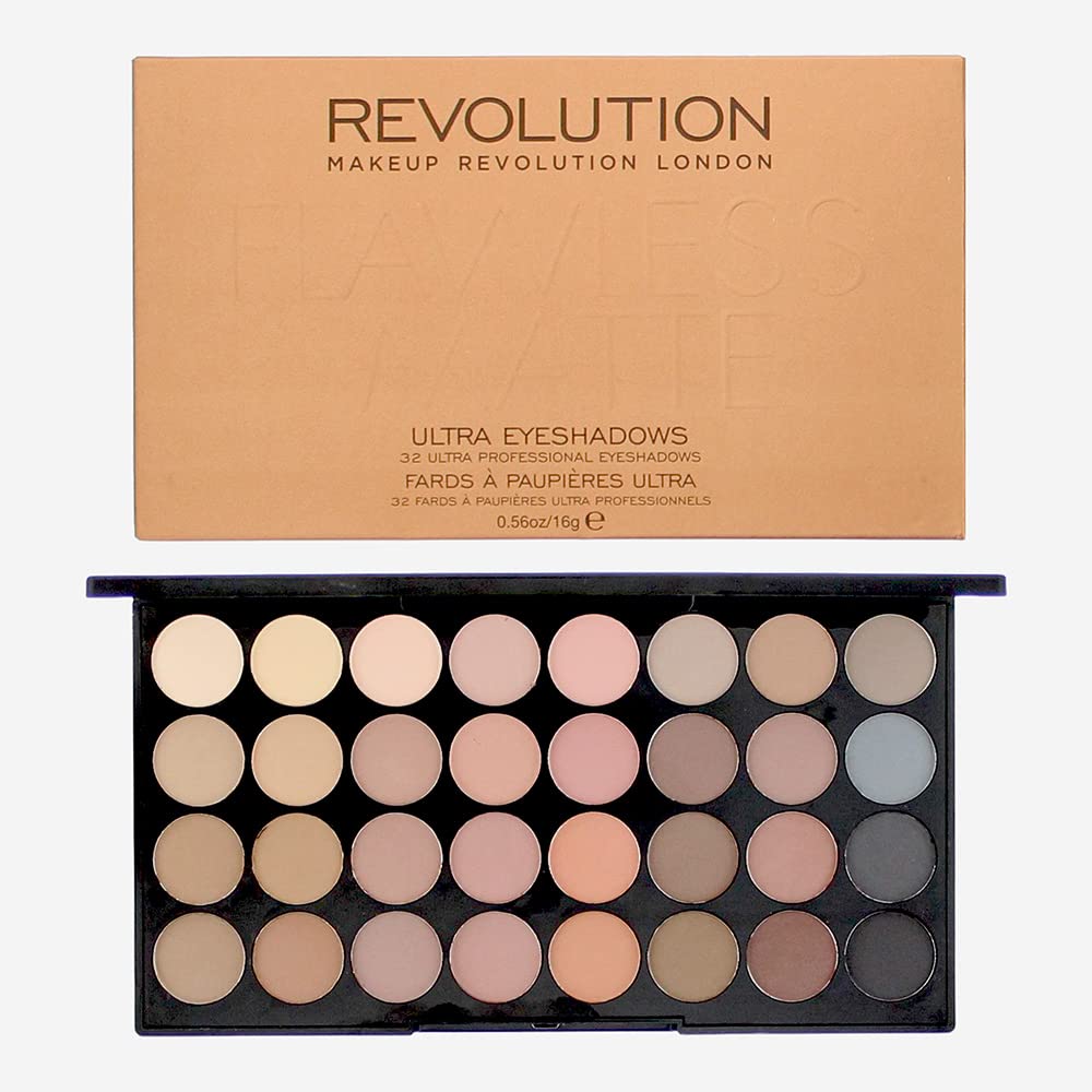 Makeup Revolution 32 Color Eyeshadow Palette, Flawless Matte