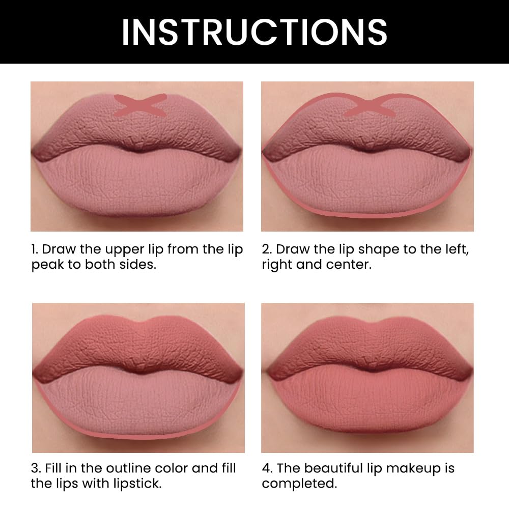evpct 1Pcs Matte Lip Liner and Lipstick Combo Set Kit for Women, Magic Neutral Lipsticks 24 Hours Original Lipstick and Lips Liner Pencil Stain Gloss Makeup Long Lasting Waterproof, 31# MORE BUFF