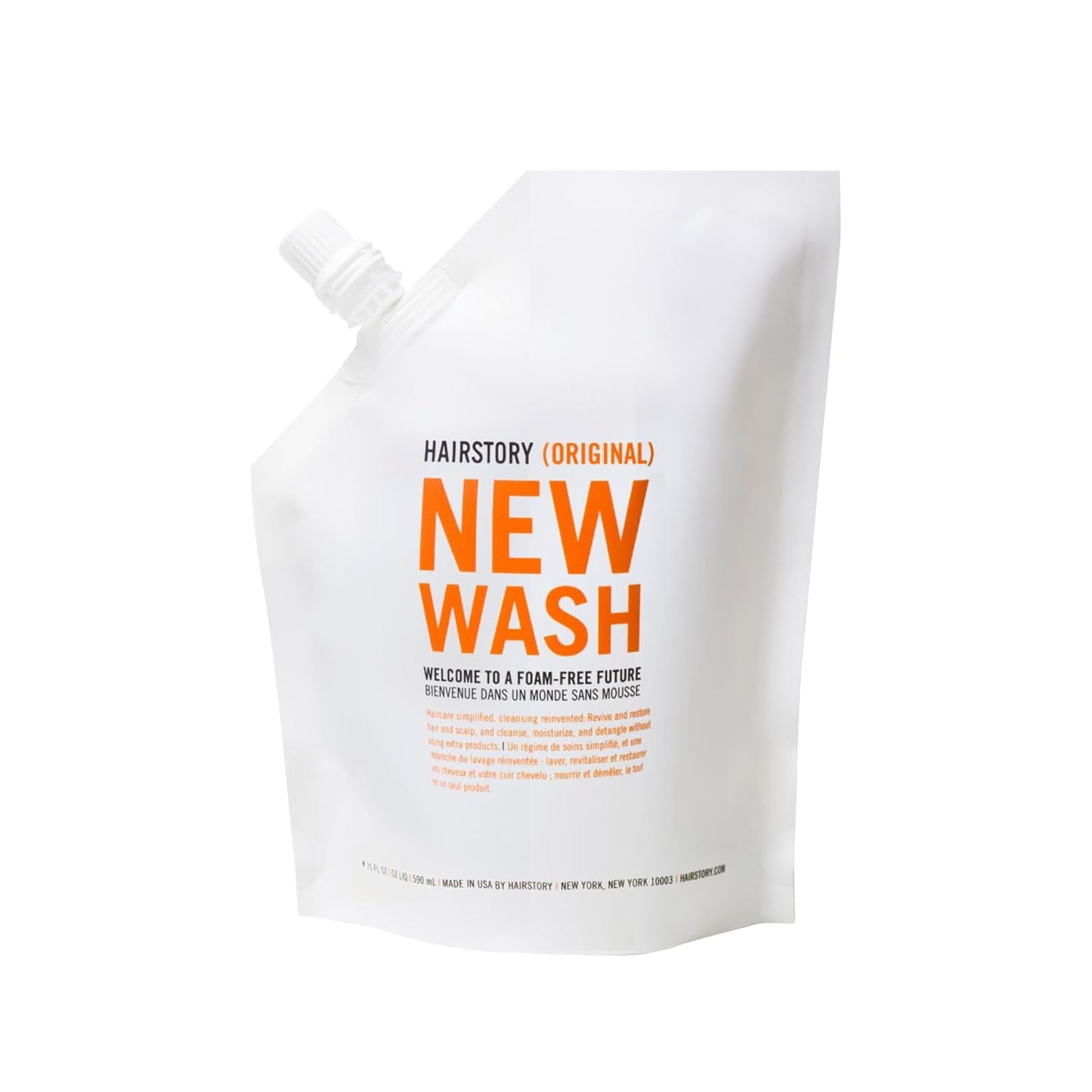 Hairstory New Wash Original Refill, Cleansing Cream for All Hair Types, Detergent Free Shampoo & Conditioner Alternative, Promotes Scalp Health, 20oz