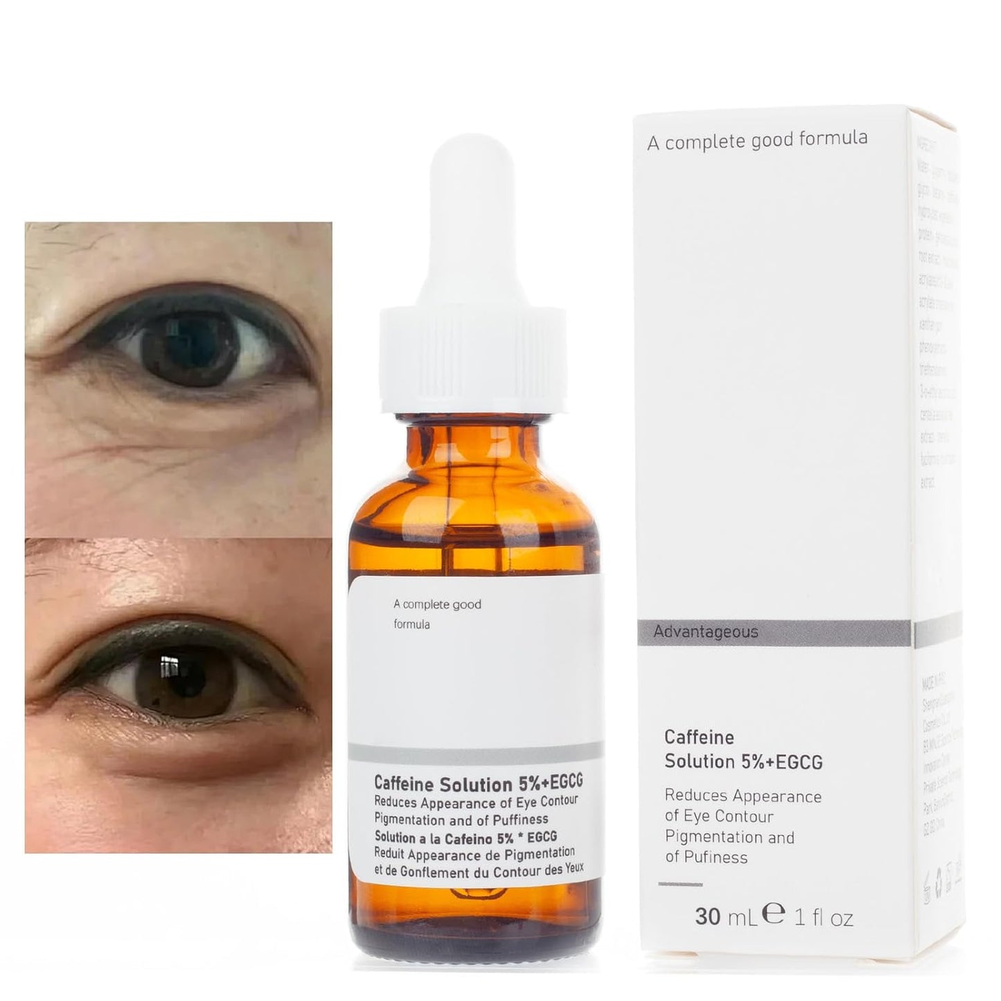 Caffeine Eye Serum for Reducing Puffiness and Dark Circles - 1Pcs Caffeine Solution 5%+EGCGE(30ml).