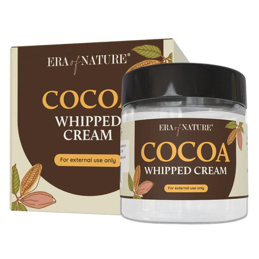 era of nature Cocoa Whipped Body Cream for Women 8oz - Lightweight Whipped Lotion with Natural Cocoa - Non-Greasy Body Butter Cream Lotion & Balm Moisturizer for Face, Hair & Dry Skin, Vegan Skincare