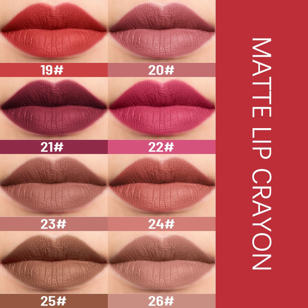 BINGBRUSH Lip Crayons Matte Longwear Lipstick Pack Set,Moisture Smooth Lipliner With Built-in Sharpener Ultimate Super Stay Ink Lip Crayon for Makeup- Waterproof Velvet Lipgloss Lip Stain(26#Salmon)