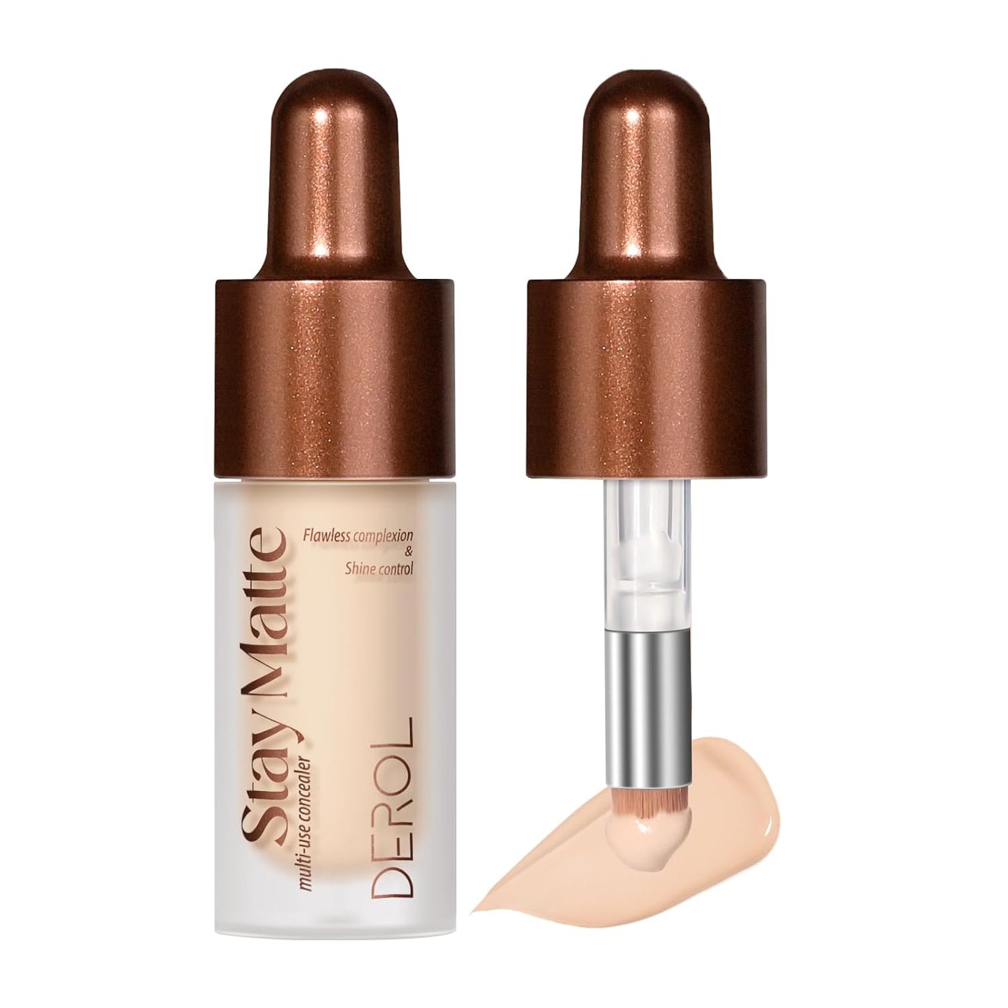 Foundation Makeup,Soft Beige Full Coverage Foundation Makeup（Built-in brush）Vegan & Cruelty-Free-Oil Control Flawless Concealer Cover Facial,Natural Blemish Face Makeup(03#)