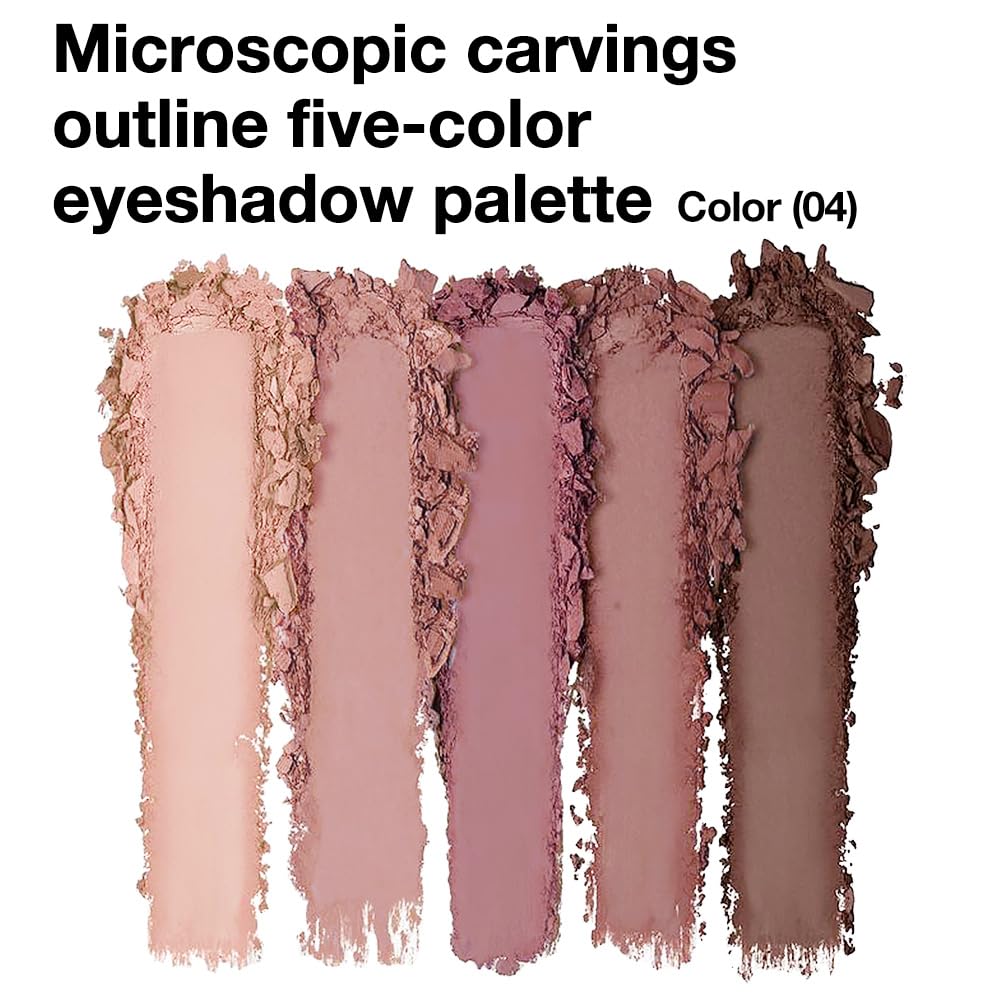 Neutral Nude Brown Eyeshadow Palette Makeup, 5 Colors Velvety Matte Finish, Romantic Peach Mauve Eye Shadows, Natural Everyday to Eye Makeup Looks, for Brown Eyes Long Lasting Naturing-Looking 04#