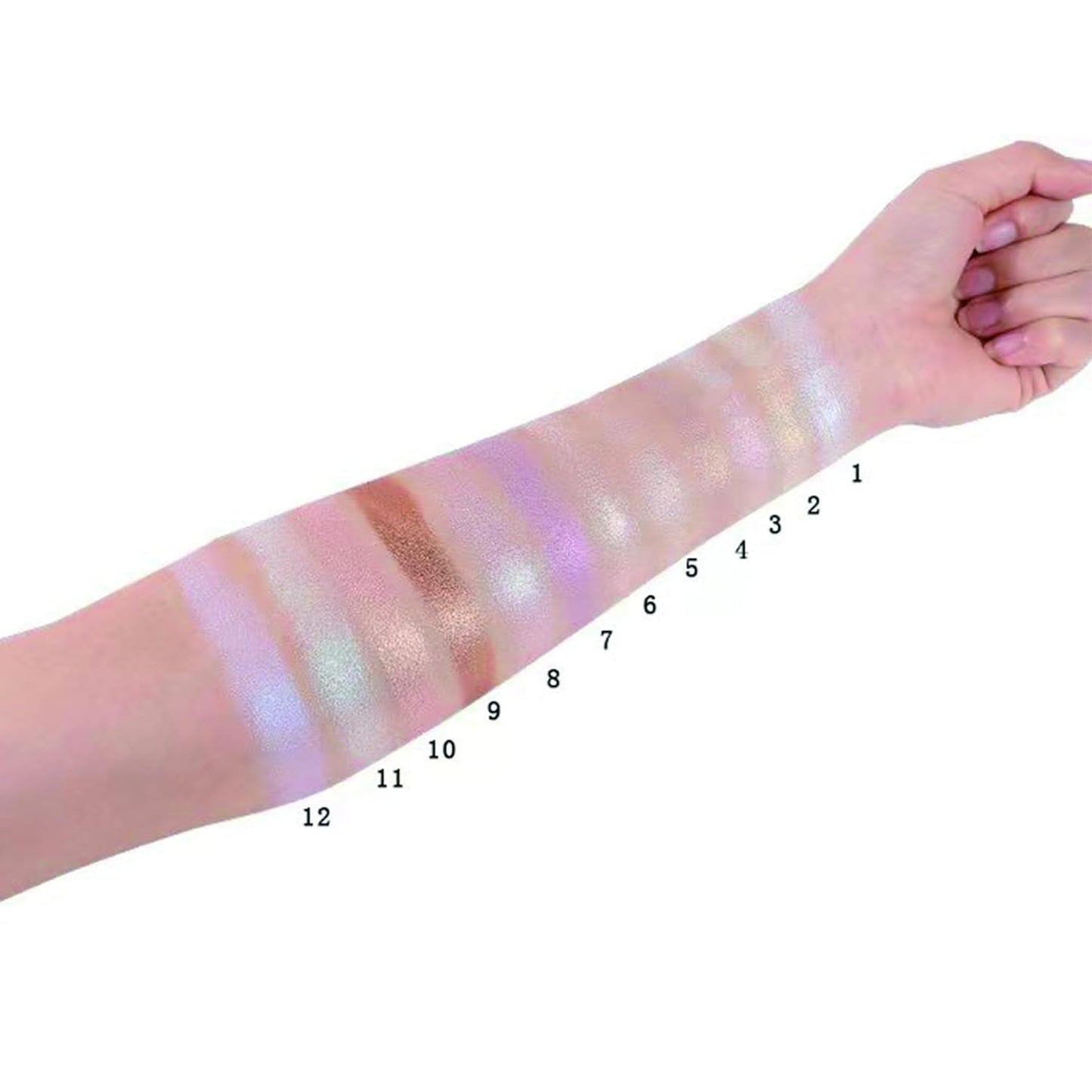 Face Highlighter Powder Palette, Glossy Glitter Illuminator Powder, Shimmer Shades for Face Highlighter Makeup, Highly Pigmented Natural Shiny Highlight Makeup Illuminator Highlighter 10