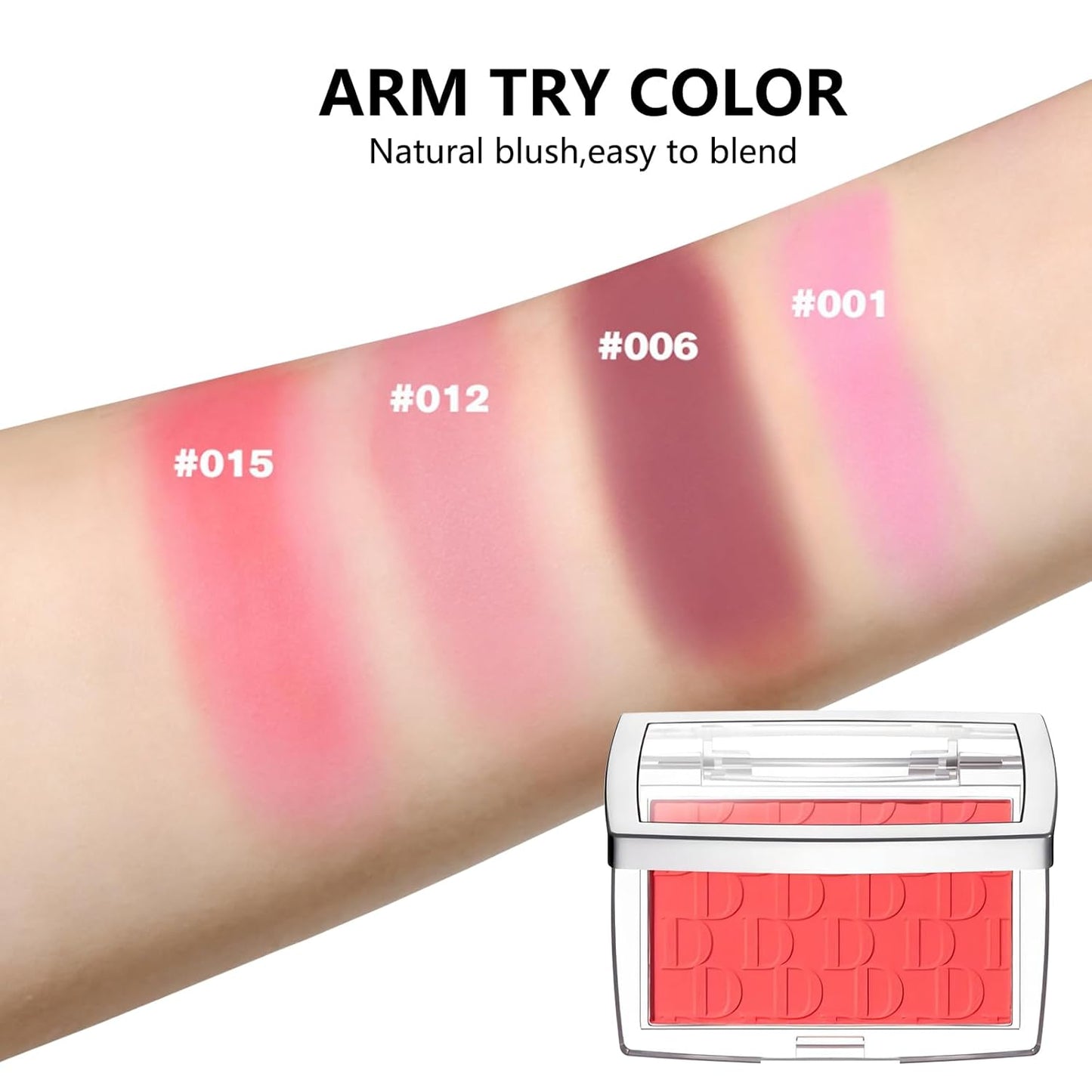 Embossed Blush, Palette Pink Dark Powder Blush Palette