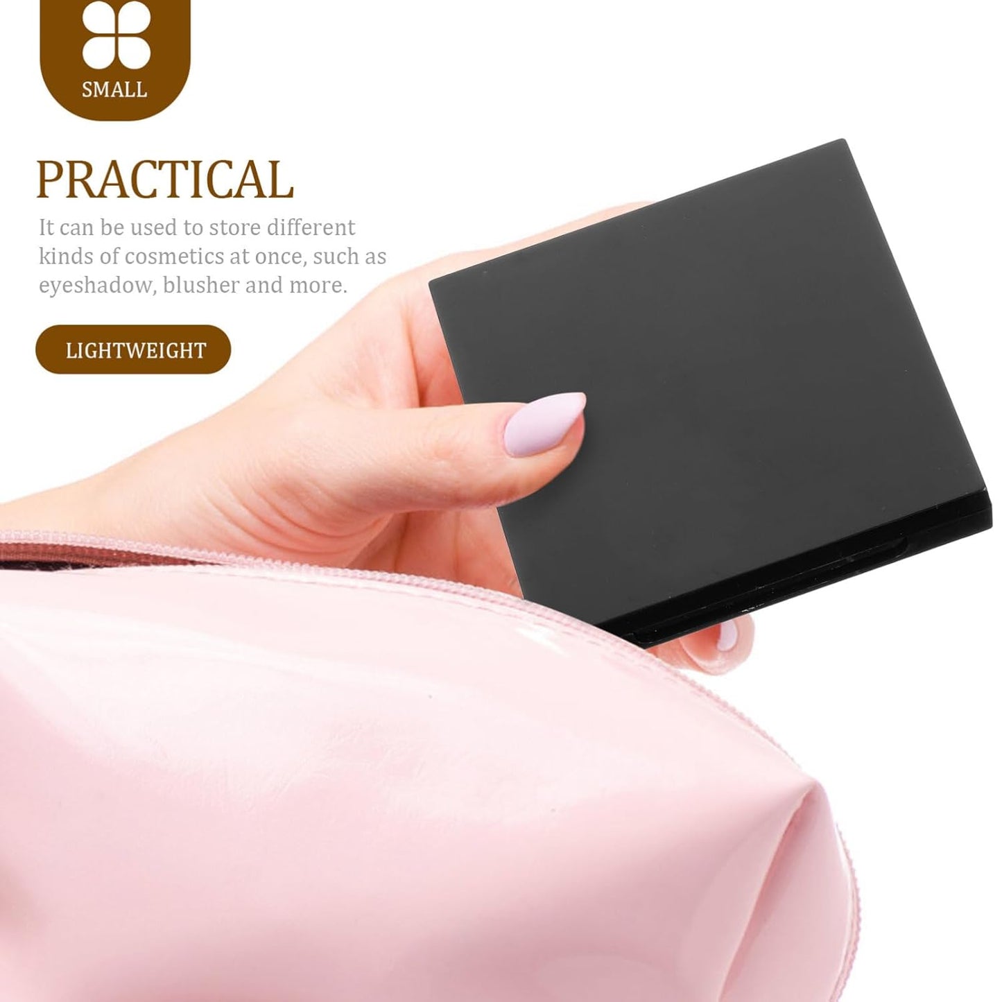 Healifty Empty Lipstick Palette Pan 6-grid Magnetic Eyeshadow Palette Boxes with Press Cosmetic Cream Tray Portable Small Makeup Compact Containers