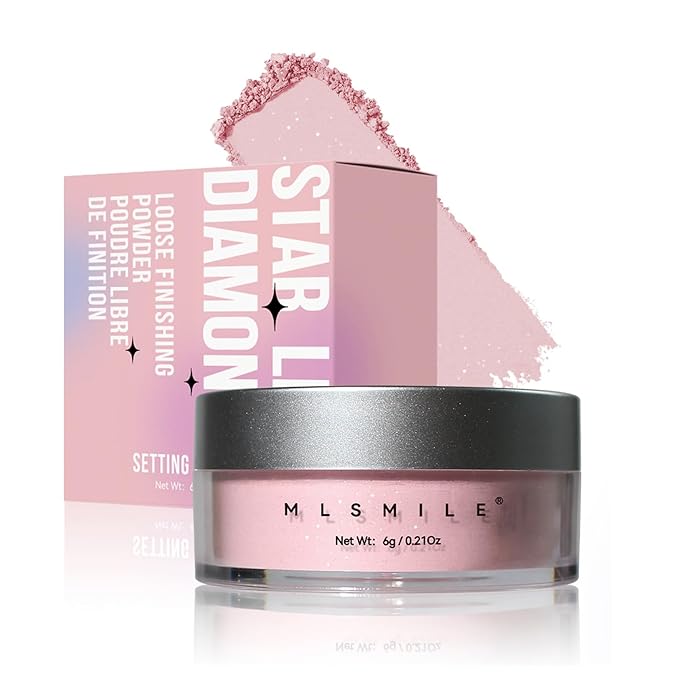 Oil Control Loose Powder Makeup Pink Translucent Setting Powder Shimmer Long Lasting Lightweight Polvo Traslucido Maquillaje Para Mujer Face Powder Makeup - 02 Pink Shimmer