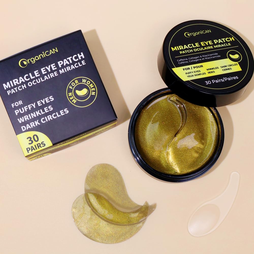 Under Eye Mask with Caffeine, Collagen, Niacinamide (60 Patches), Eye Pads for Puffy, Tired Eyes, Dark Circles