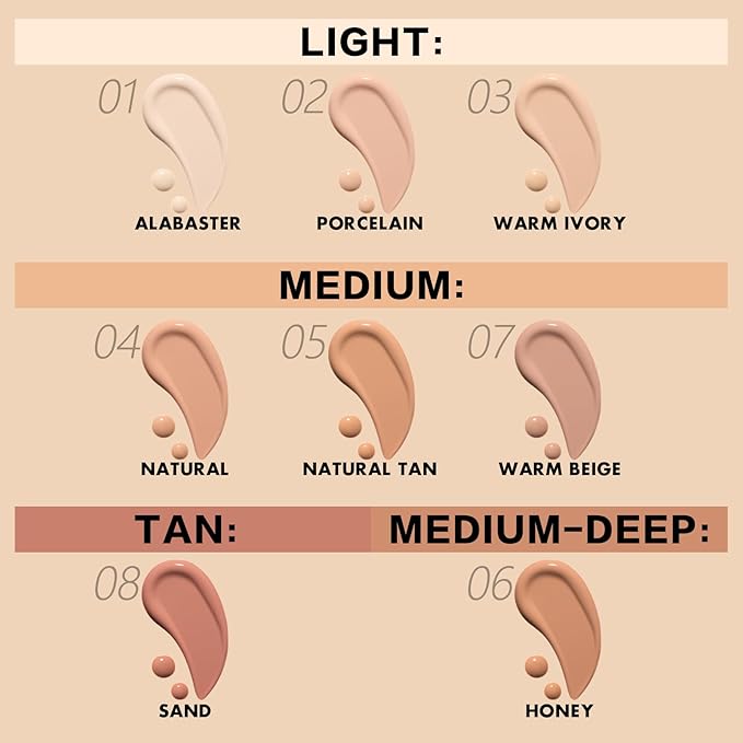 FOCALLURE 2 Pcs Liquid Foundation, Skin Evolution Foundation + Concealer, Full Coverage Foundation Makeup, Durable, Waterproof, Oil-Control, Hides Wrinkles & Lines, Warm Beige