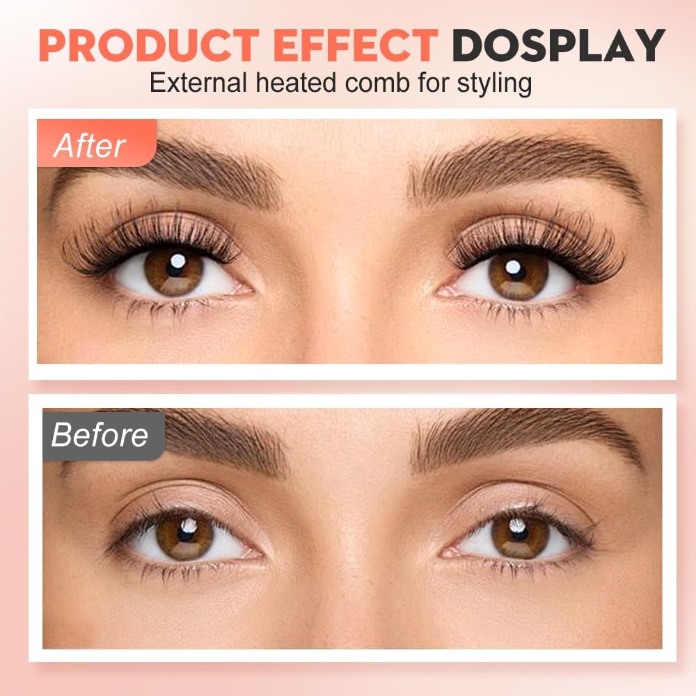 Heated Eyelash Curler, 2025 New Electric Eyelash Curler with LED Display, Portable Rechargeable Eye Lash Curlers Heated Makeup Tool for Women Girls (2Pcs White)