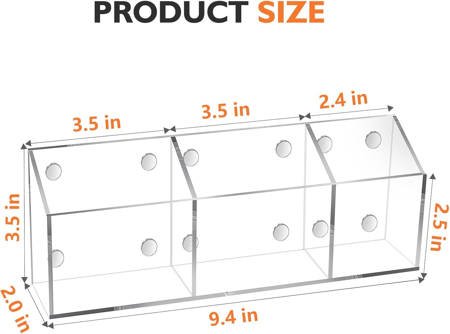Magnetic Pen Holder Classroom Organization Acrylic Marker Holder for Whiteboard Refrigerator Locker Accessories Pencil Dry Erase Marker Basket (3 Compartments * 1)