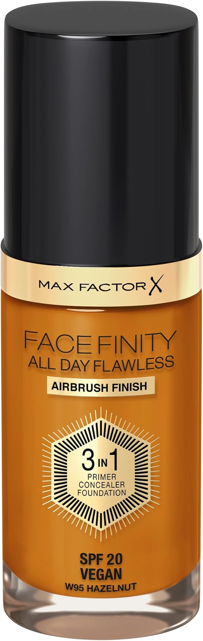 Max Factor Facefinity 3-in-1 All Day Flawless Foundation SPF 20, 95 Hazelnut, 30 ml