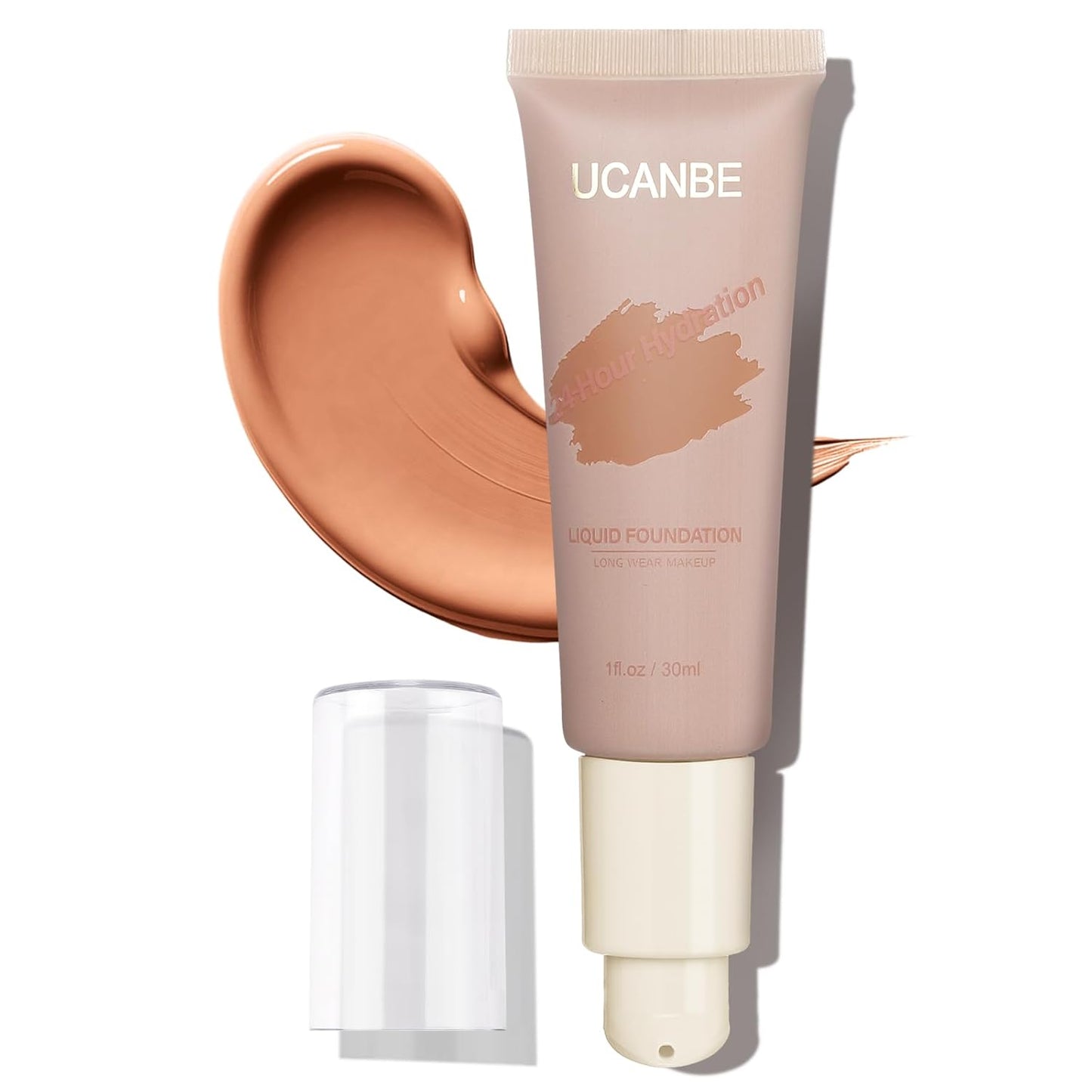 UCANBE Matte Liquid Foundation Makeup, Medium to Full Coverage Waterproof Longwear Serum Cream Foundation for Combination & Oily Mature Skin, Lightweight Hydrating & Nourishing, Classic Tan, 1 fl. oz.