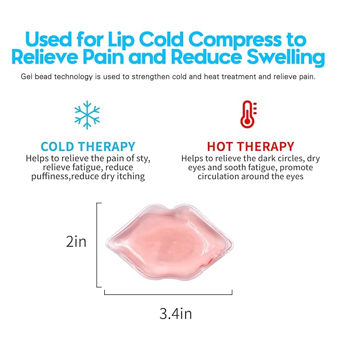 Lip Ice Pack for Cosmetic (10 PCS)，Ice Pack After lip ice treatment, reusable ice pack lip shape ice pack to relieve pain and relax lips, anti-aging lip care ice pack to reduce lip swelling