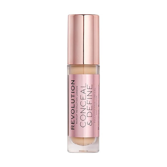Makeup Revolution Conceal & Define Concealer, Full Coverage Makeup Concealer, Matte Finish & Long Wear, For Fair Skin Tones, Vegan, C5, 4ml