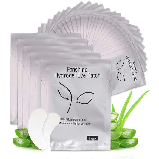 50Pairs Eyelash Extension Gel Patches Kit Natural Hydrogel, Lash Gel Pads for Beauty Makeup Mask Kit Supplies Eye Mask Pads Beauty Tools (Silver)