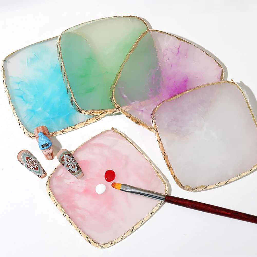 Square Nail Art Palette Painting Makeup Palette Tray Cosmetic Nail Gel Polish Colors Mixing Pallet Blue