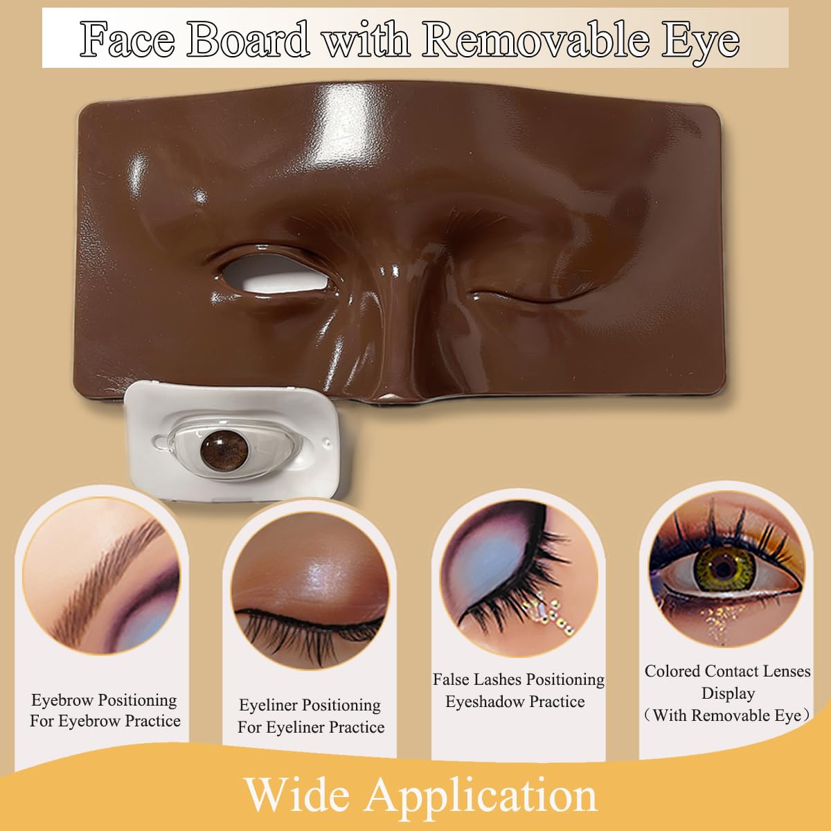 Makeup Practice Face Kit, Makeup Mannequin Face with Makeup Practice Face Board, 3D Reusable Practice Eye Makeup Face Eyeshadow Mannequin for Professional Makeup Artist and Beginner to Practice Makeup