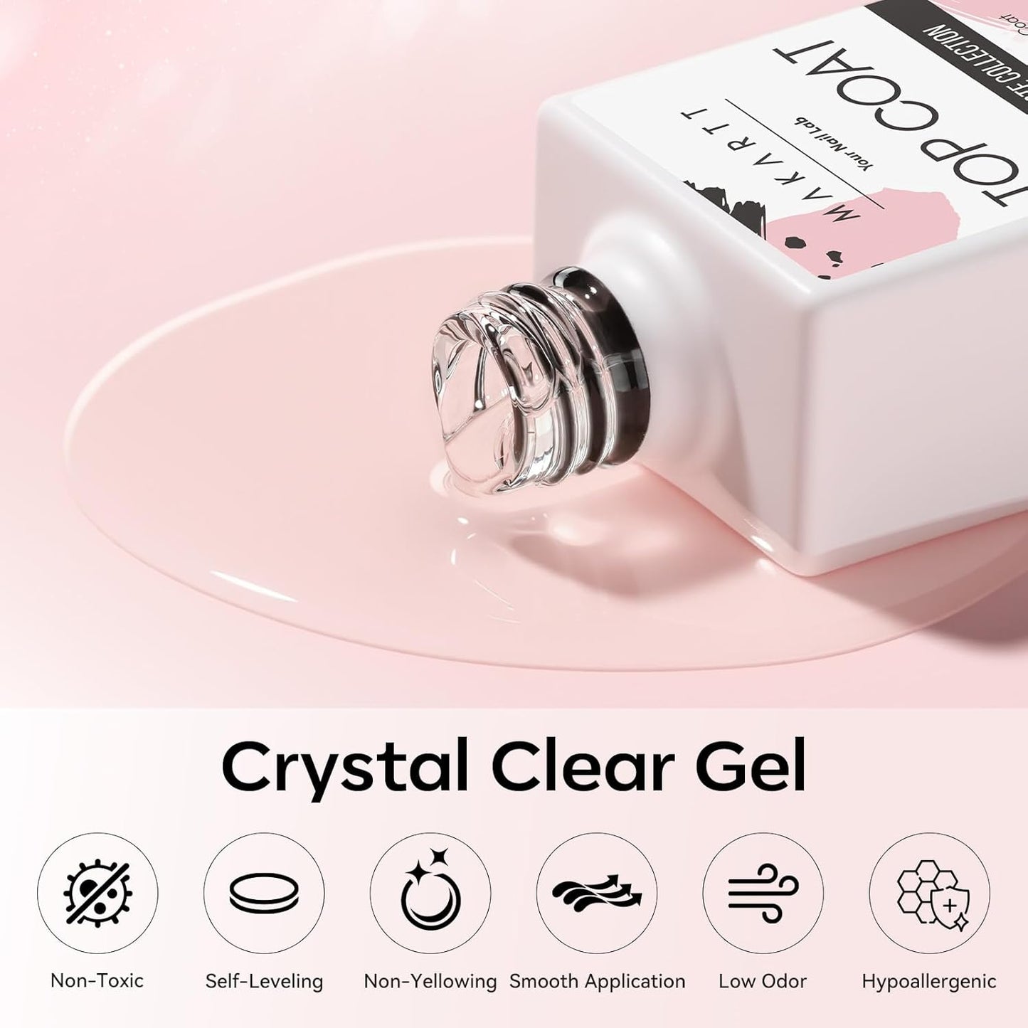 Makartt No Wipe Gel Top and Base Coat Set – Matte & Glossy Finish, 3pcs Soak-Off Long Lasting Gel Nail Polish Essentials, No Yellowing, UV/LED Lamp Required, DIY Nail Art Gift for Women, 10ml