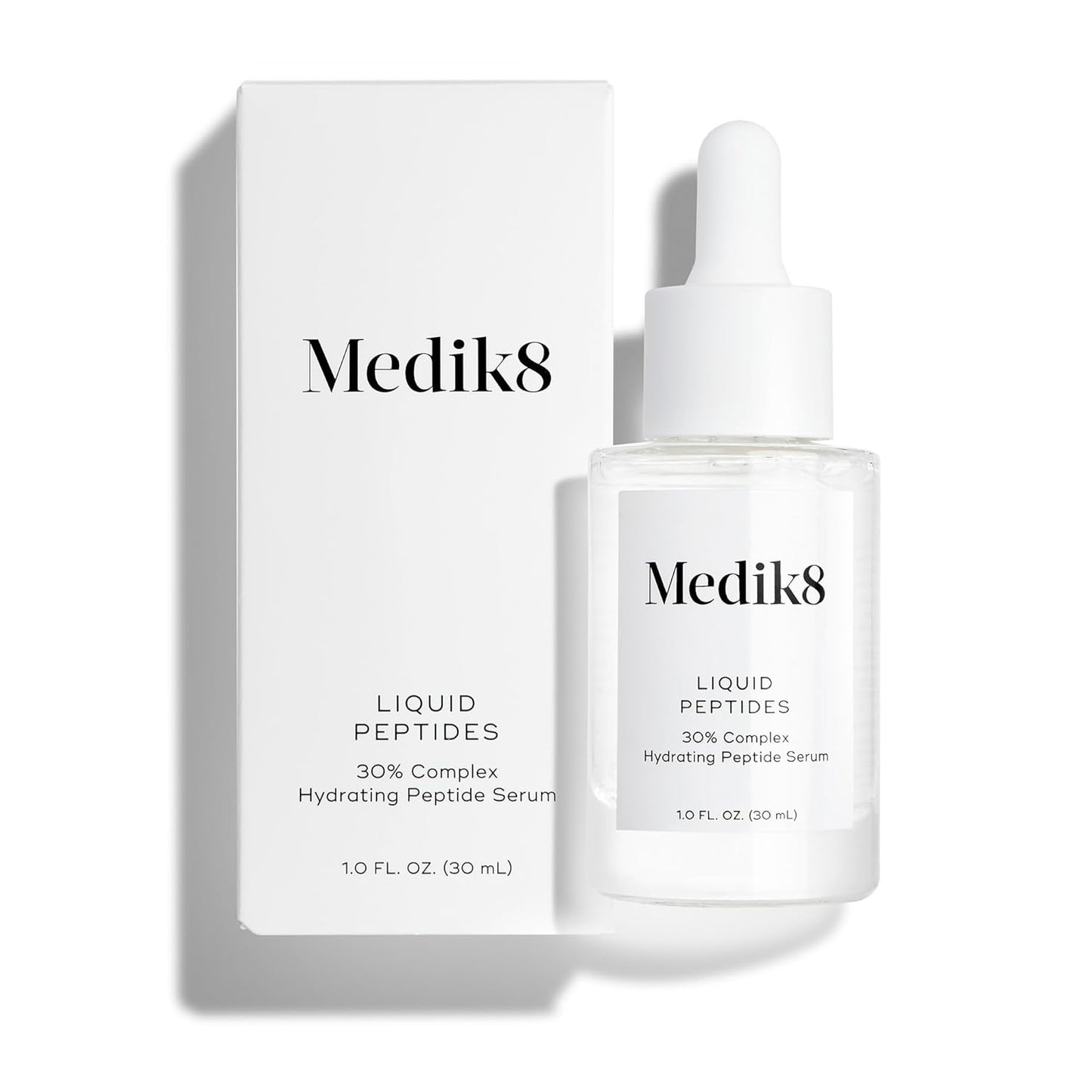 Medik8 Liquid Peptides - Regenerating Multi Peptide Serum - Smooths Wrinkles and Fine Lines - Hydrating, Brightening, Plumping - 1.0 oz