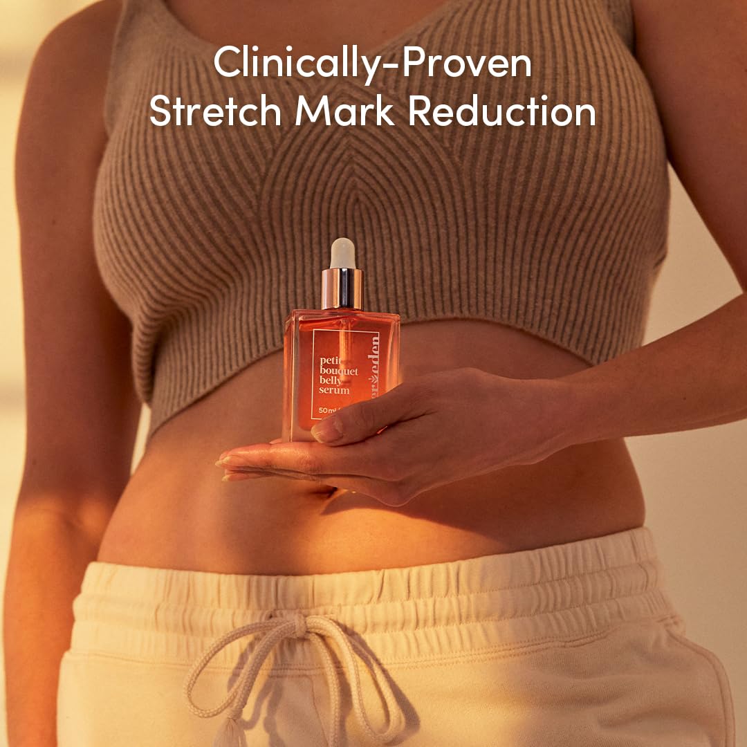 Evereden Petit Bouquet Belly Serum, 1.7 fl oz. | Clean & Vegan Women's Belly Oil for Pregnancy and Postpartum Maternity Skincare | Non-Toxic Stretch Mark Oil