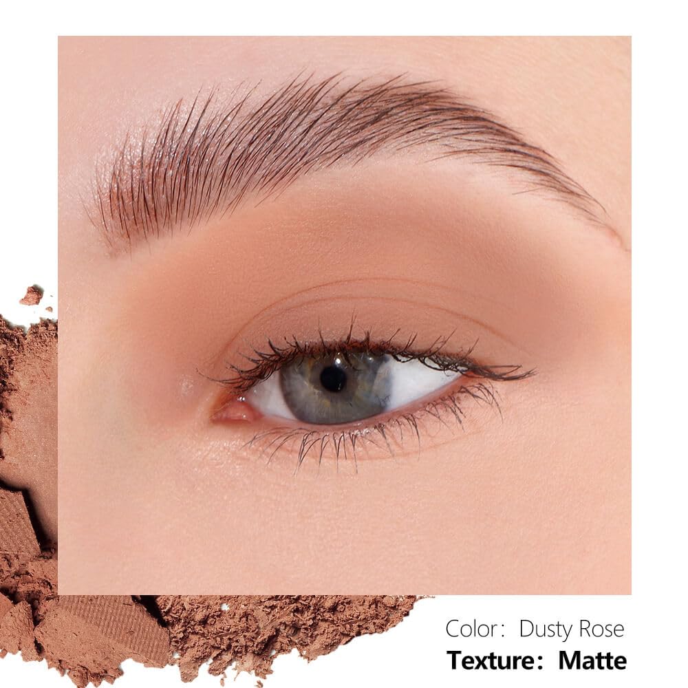Matte Eyeshadow – Soft Muted Rose with Brown Tones, Natural Look, Easy to Blend, Magnetic Pan for Custom Palette Easy to Apply and Remove (Dusty Rose)