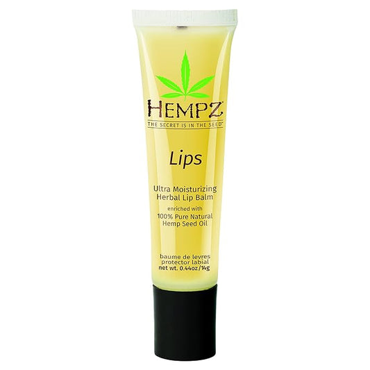 HEMPZ Herbal Ultra Moisturizing Lip Balm - Lip Treatment for Dry Cracked Lips, Provides Hydration and Nourishment for Men and Women - Premium, 100% Pure Natural Hemp Seed Oil - .44 oz