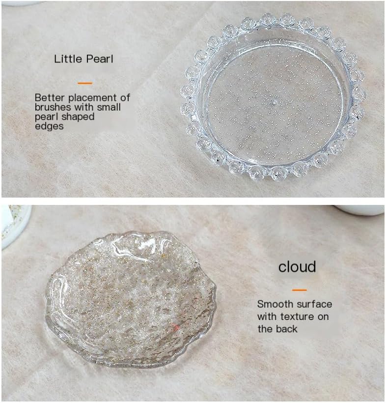 Nail Art Palette Nail Mixing Palette Polish Color Mixing Plate Pearl Edge Nail Holder Display Board Cloud Shape for Nail Art Nail Tip Holder Nail Art Display (Clouds-clear)