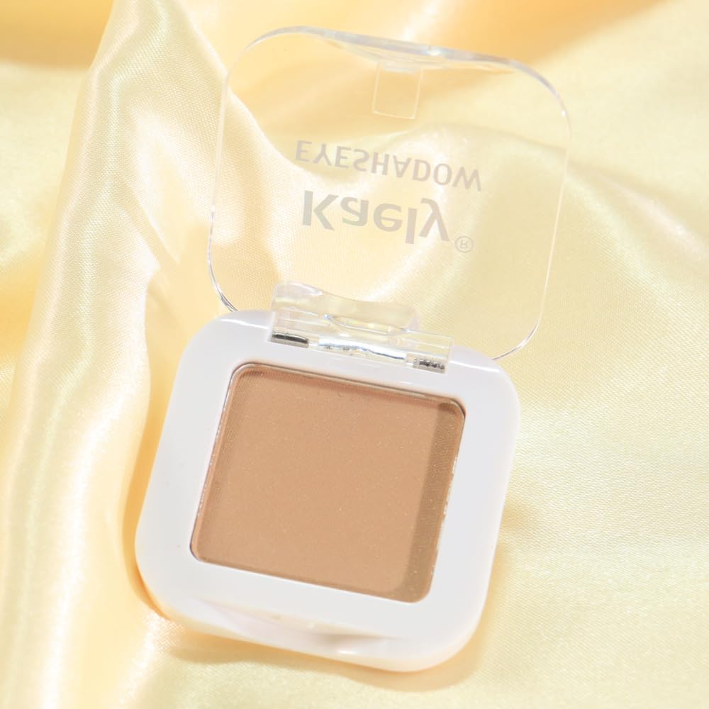 evpct Matte Light Nude Brown Single Eye Shadow Palette Makeup for Older Women, Burly Wood Cream Eye shadow Palette Single for Older Women Matte, High Pigment Monochrome Eyeshadow, sombra de ojos