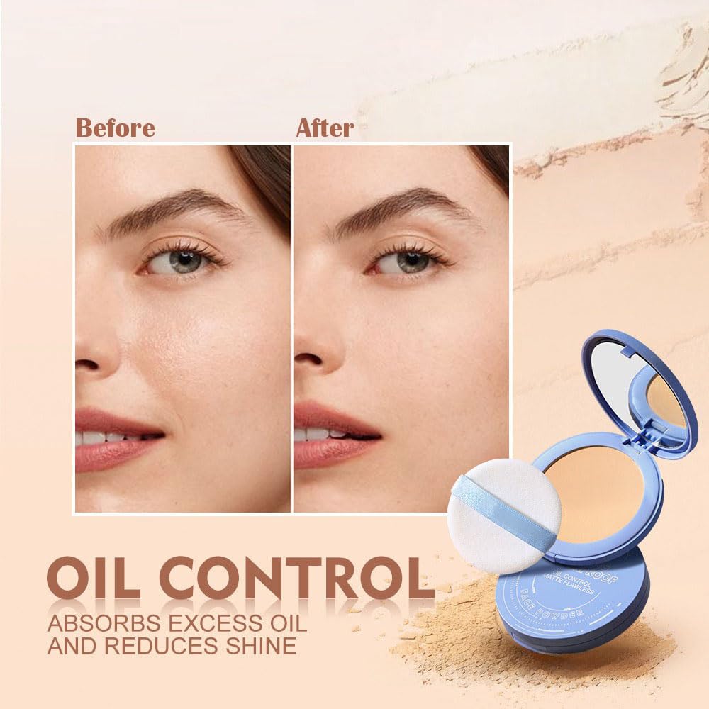 Pressed Matte Face Powder Makeup & Setting Powder for Poreless Wrinkle Blurring Contour Concealer Finishing,Lightweight,High Coverage,Shine Control, N.W 10g (01#)