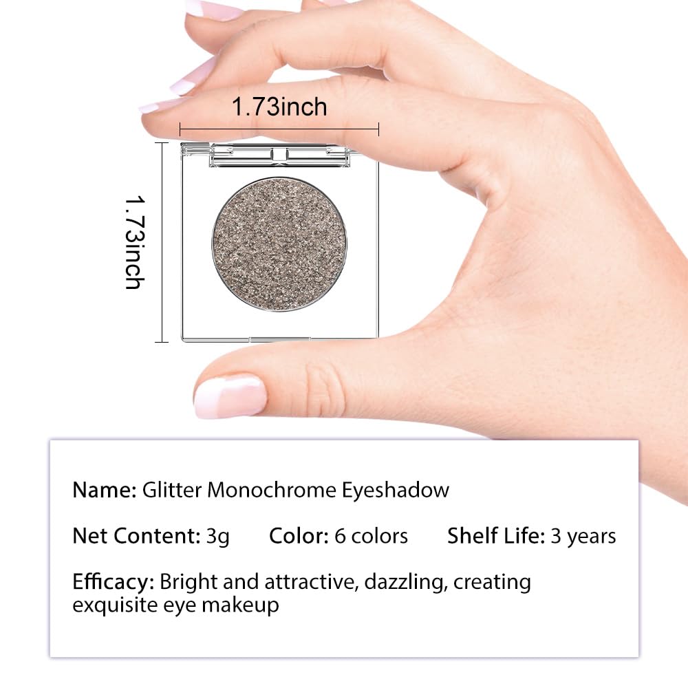 Taupe Gray Brown Monochrome Shimmer Eyeshadow Palette Makeup,Long Lasting Naturing-Looking Lightweight Glitter Single Eyeshadow,Neutral Powde Eye Shadow for Older Women