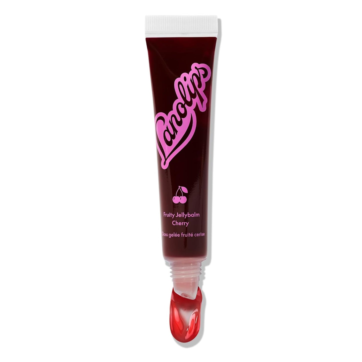 Lanolips Fruity Jellybalm - Tinted Lip Balm to Deepen, Brighten & Enhance - Moisturizing Lanolin Lip Balm & Jelly Lip Gloss - Everyday Lip Makeup - Cherry (10g / 0.35oz)