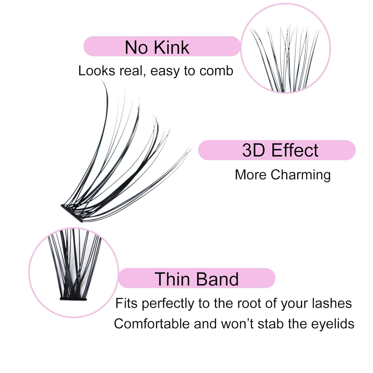 Eyelash Clusters LAUBESS Lash Clusters Individual Lashes Cluster Eyelash Extensions DIY at Home Waterproof Cluster Lashes (20D-0.07D-15)