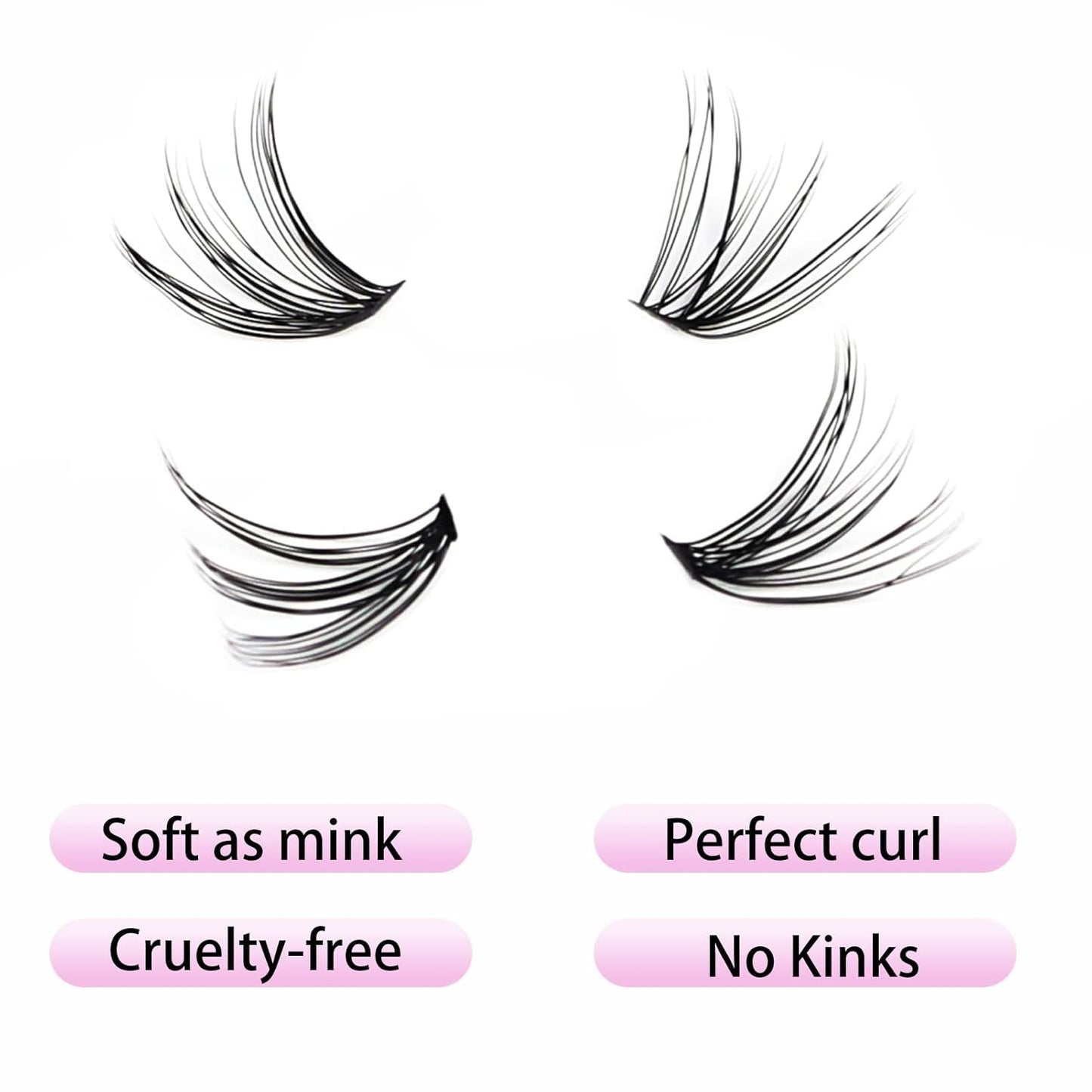 Eyelash Clusters LAUBESS Lash Clusters Individual Lashes Cluster Eyelash Extensions DIY at Home Waterproof Cluster Lashes (30D-0.07D-14-18)