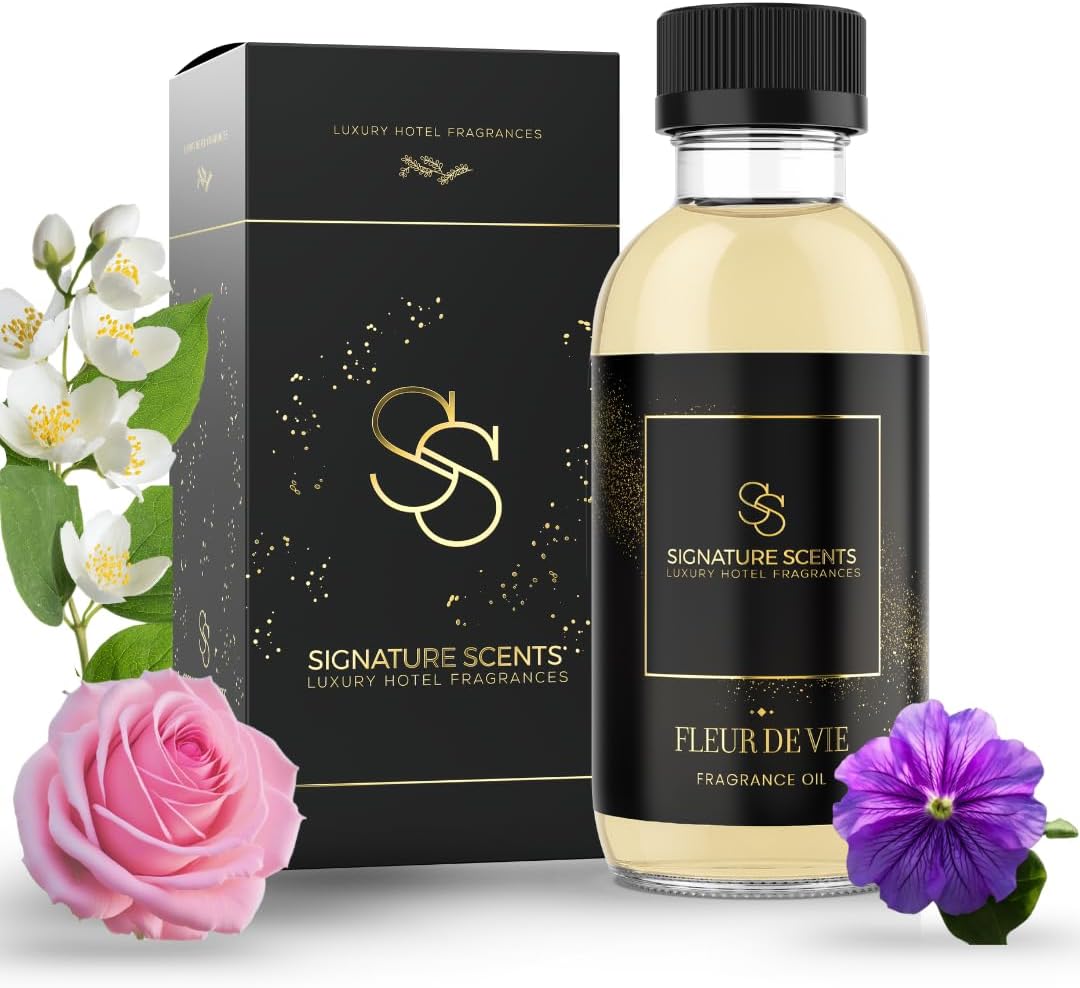 Luxury Hotel Inspired Fragrance Oils for Diffusers - 4.05 Fl Oz with Bonus Samples (4.05 Fl Oz, Fleur De Vie)