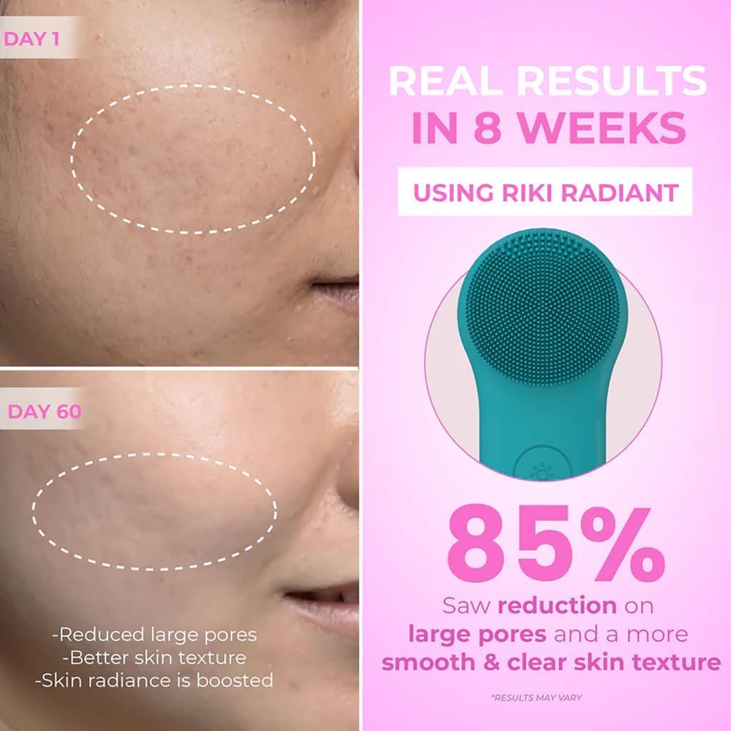 Electric Silicone Face Scrubber - 2-in-1 Facial Rotating Vibrating Exfoliating Brush - Waterproof & Portable, Rechargeable, for Cleaning, Exfoliation, Massage, Suitable for Men & Women (White)