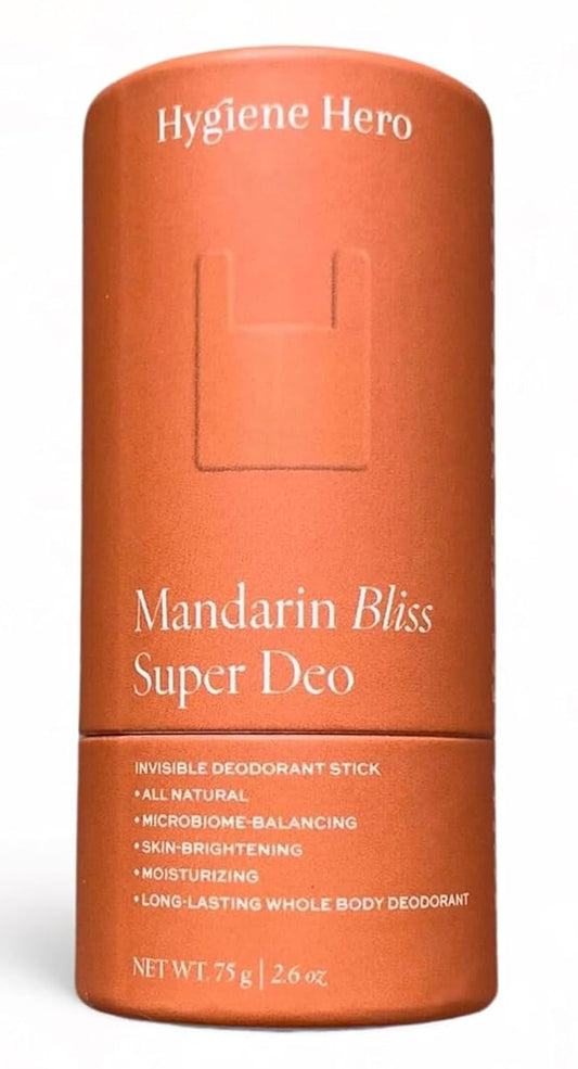 Super Deo - Mandarin Bliss | Invisible Deodorant Stick | Natural Deodorant for Men and Women | Aluminium Free | Mitigate Ingrown Hair | Mandarin and Orange Scent