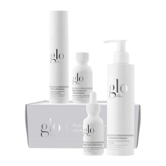 Glo Skin Beauty Clarify + Balance Elevated Essentials Set - Includes Full Size Purifying Gel Cleanser & Beta-Clarity BHA Drops