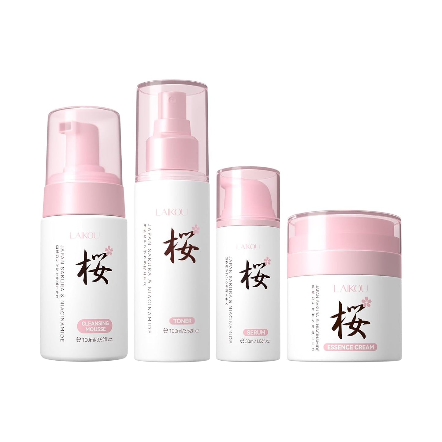 Skin Care, Skin Care Set, Hydrating Smooth Fine Lines Even Skin Tone Skin Care Kit with Cleansing Mousse, Toner, Serum, Essence Cream for Women Teen Girls Birthday Mother's Day Christmas 4pcs