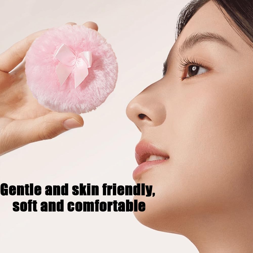 Luxury 4.2 Inch Glass Powder Container with 2 Plush Puffs｜Gothic Vanity Decor Non-Sealed Refillable Organizer for Body Powder&Makeup｜Setting Powder Applicator(Pointed Cylinder-Black-Large)