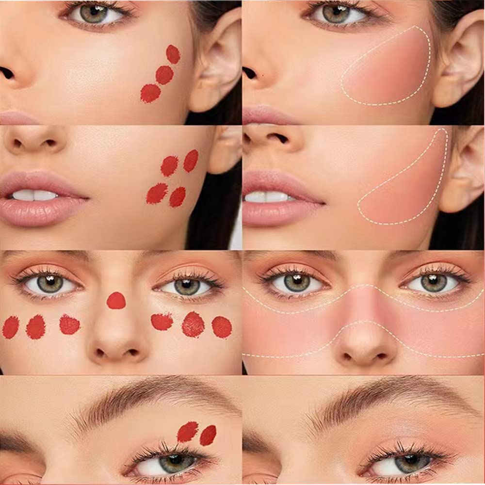 Blush Beauty Wand, Liquid Blush Contour Wand with Cushion Applicator, Smooth Cream Blush Wand Natural Matte Finish, Lightweight Blendable Blush Stick Makeup for Cheek,106 Peach Pink