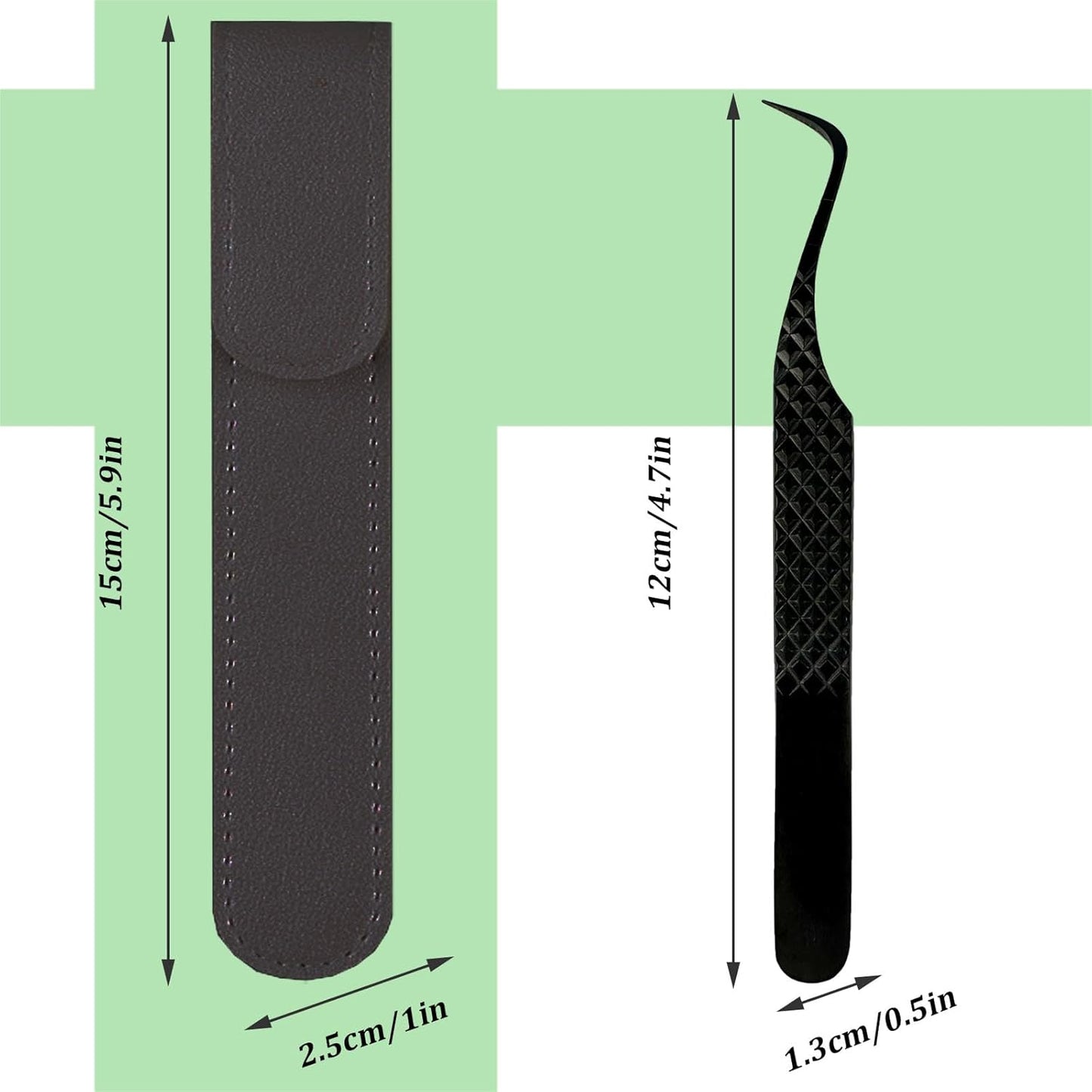 Lash Tweezers For Eyelash Extensions Fiber Tip Lash Tweezer Precision Professional Craft Tweezer, Japanese Steel (Black S-Curved Tweezer)