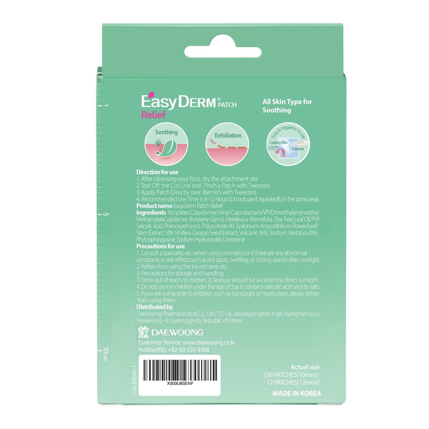 EasyDerm Relief Invisible Patch(42 counts) I Contains 10,000ppm of Tea Tree Oil, Pimple Patch, Ultra-slim 0.1mm, Waterpoof, Korean Pimple Patches Back to School MUST HAVE