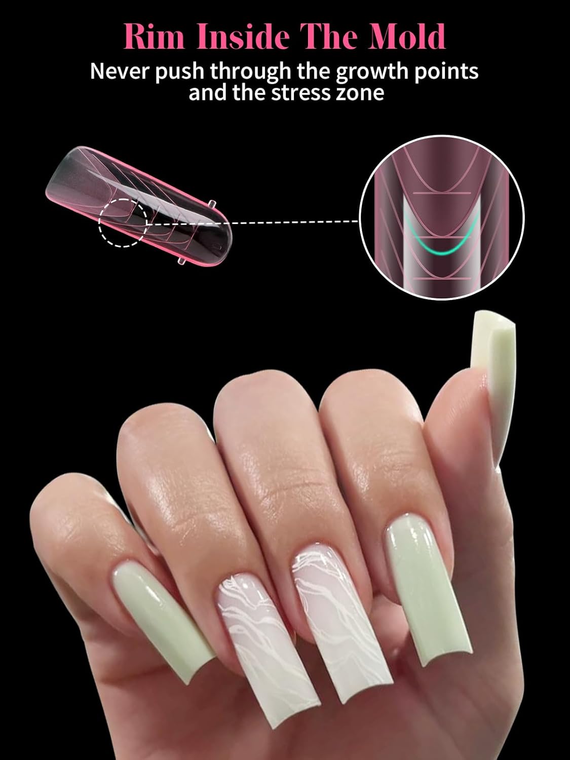 EBANKU Dual Nail Forms for Poly Extension Gel, 120 PCS Pink Nail Molds Reusable 12 Sizes Nail Extension Forms for Builder Gel Manicure Design Salon DIY