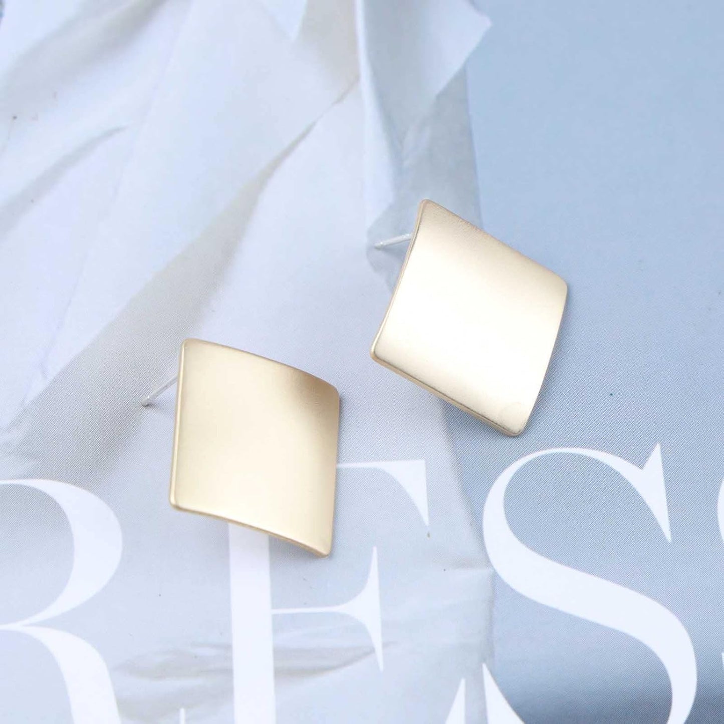 Vintage Square Stud Earrings Square Shape Earrings Geometric Gold Earrings Minimalist Earrings Jewelry for Women and Girls
