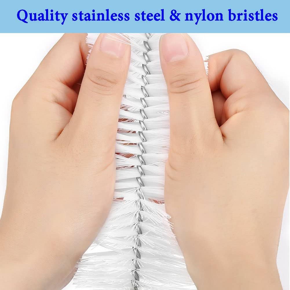 Bottle Brush, Bendable Long Handle Cleaner Brushes for Cleaning Neck Bottles, Baby Bottles, Water Bottles, Tumblers, Flask, Bird Feeder, Vase and Home Kitchen Sink Cleaning Brush