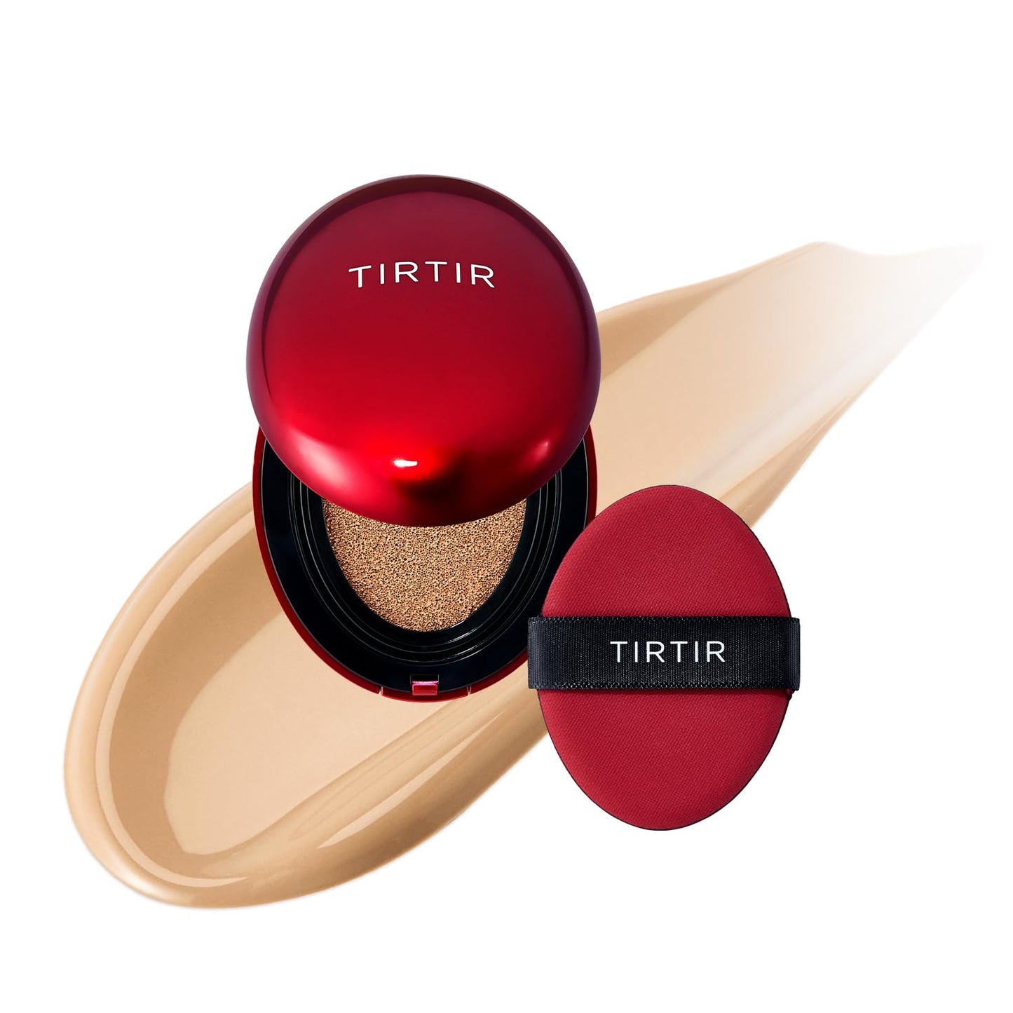 [*Mini Size*] TIRTIR Mask Fit Red Cushion Foundation | Full coverage, Weightless, Skin fit, Satin Glow Finish, Korean Makeup BB Foundation, beauty, Tattoo cover up, Buildable (#27N Camel, 0.15 Fl Oz)