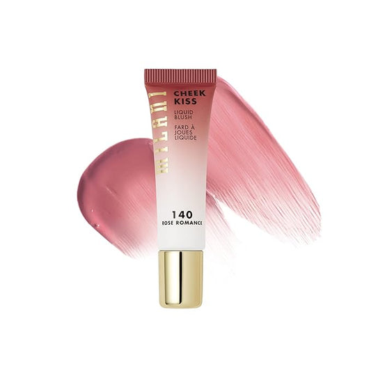 Milani Cheek Kiss Liquid Blush Makeup - Blendable & Buildable Cheek Blush, Lightweight Liquid Blusher and Cheek Color (Rose Romance)