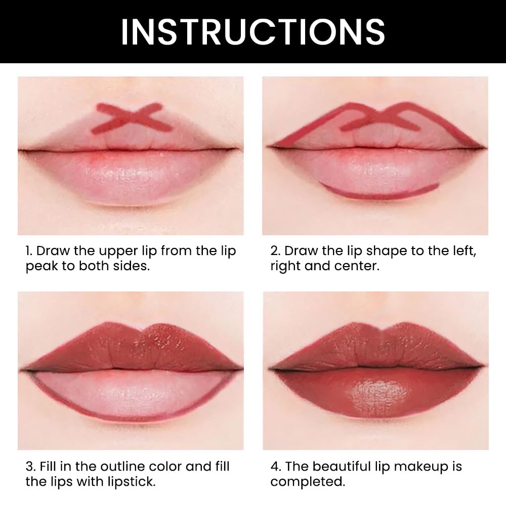 evpct 1Pcs Plummy Terracotta Shine Lip Liner and Lipstick Combo Set Kit for Women, Moisturizing Glossy Tinted Lip Stick Balm, Sheer Shine Juicy Finish, Lightweight Hydrating Formula Lip Care 45#